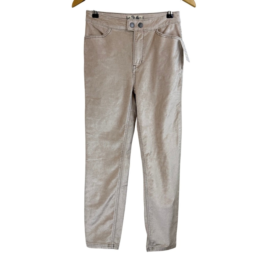 NWT Free People Sweet Jane Velvet Skinny Pants Champagne 26 - Picture 2 of 10